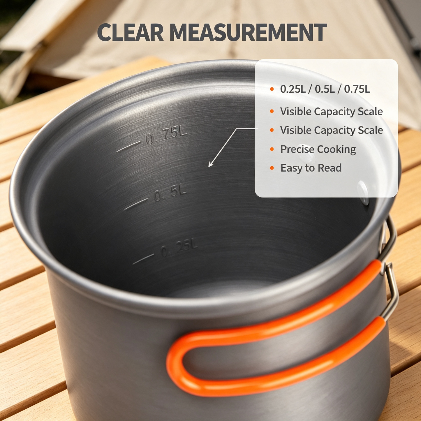 Outdoor Camping Pot Set with Folding Handles