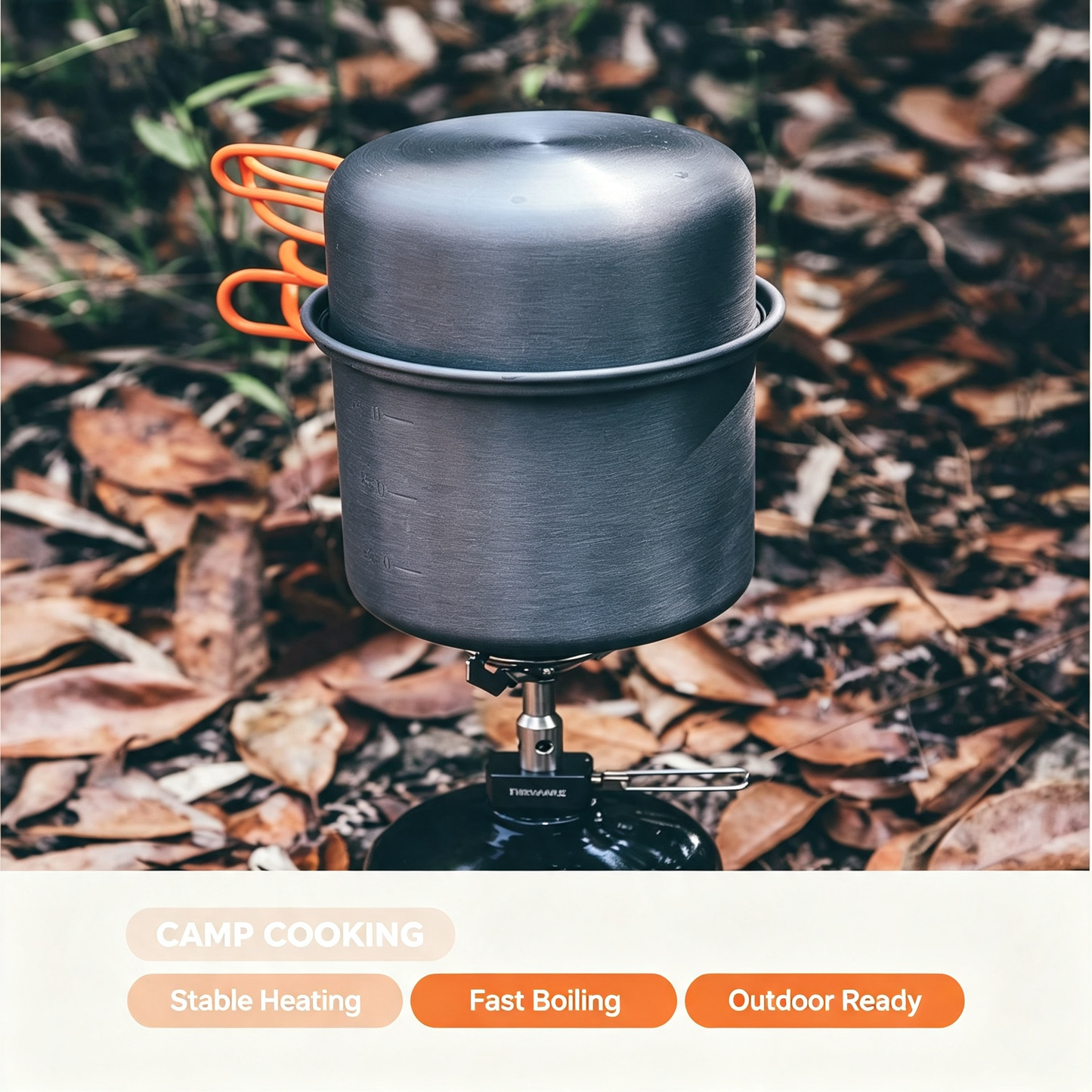 Outdoor Camping Pot Set with Folding Handles