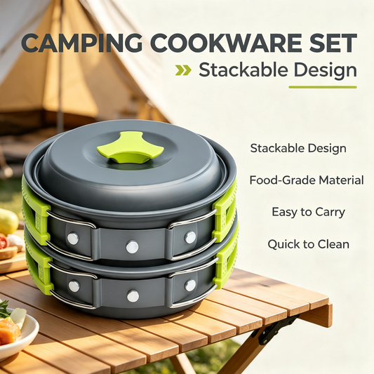 Outdoor Camping Cookware Set with Storage Bag