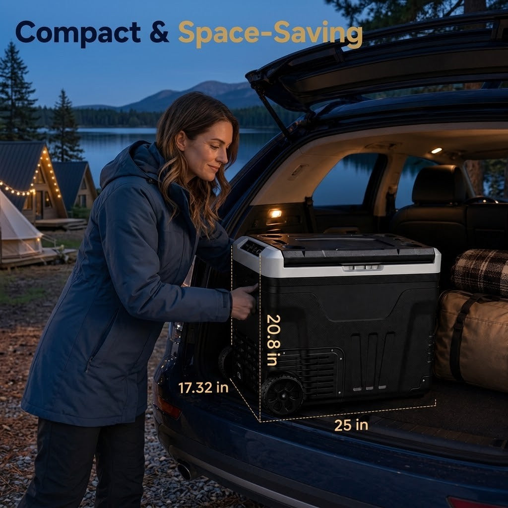 Livo™ 53QT Dual-Zone Fridge + FREE 100W Solar Panel